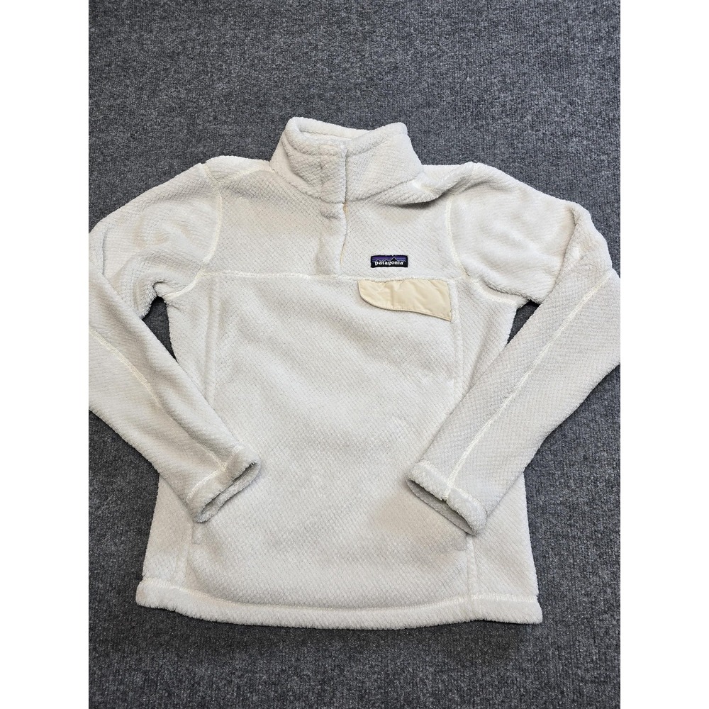 Patagonia Re-Tool Snap-T Fleece Jacket Womens Small White Thermal Pullover